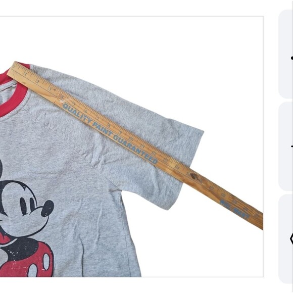 Disney Parks Mickey Mouse Ringer Tee Men’s Small Gray Red Trim Classic Graphic - Picture 9 of 13